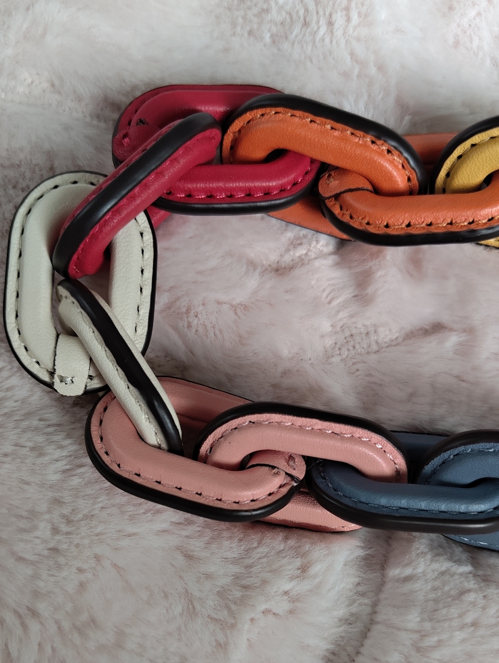 Coach Rainbow Leather Covered Short Chain Strap - Picture 5 of 7